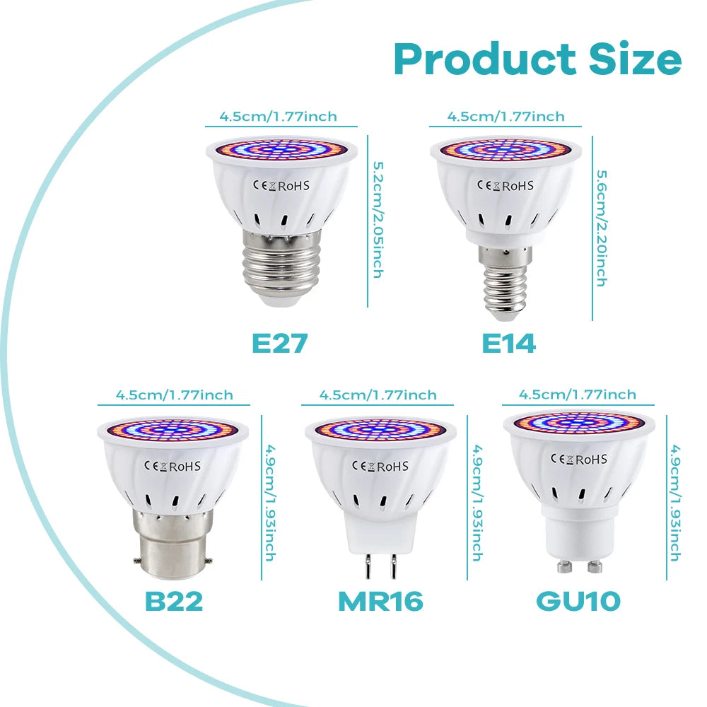 lampe croissance végétale 48 60 80 leds blanc moderne culot e27 grille led