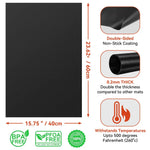 tapis four antiadhésif teflon résistant chaleur noir moderne 40x33cm 58x41cmversible
