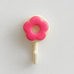 porte clés fleurs coeurs donuts rose blanc créatif mignon auto adhésif multifonctionnels