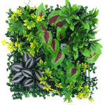 panneau mural plantes artificielles herbe verte fleurs blanches décoration jardin extérieur mur extérieur décoratif