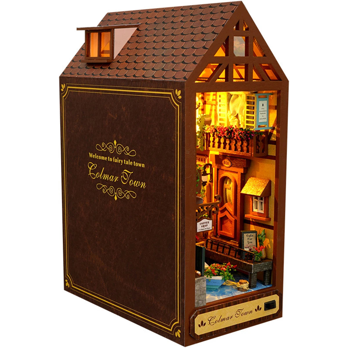 décoration maison miniature meubles vintage romantique ornements floraux bois accessoires livres
