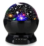 projecteur nuit étoiles lune bleu noir blanc moderne minimaliste led rechargeable interrupteurs alimentation