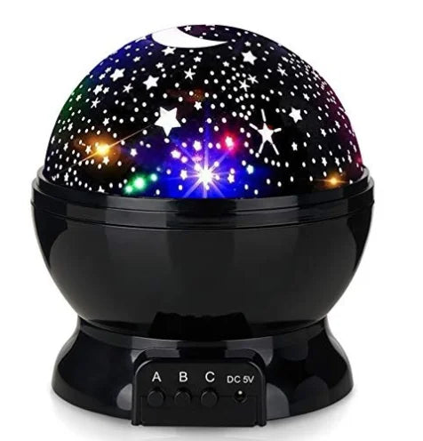projecteur nuit étoiles lune bleu noir blanc moderne minimaliste led rechargeable interrupteurs alimentation