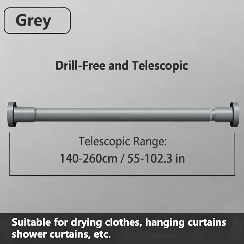 tige suspension noire blanche anti dérapante salle bain moderne facile installer robuste durable opaques