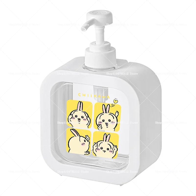 distributeur savon liquide rose dessins animés personnages mignons transparent moderne poignée pompe rechargeable