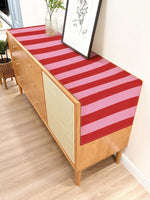 nappe rouge rose rayures moderne scandinave décoration table cuisine restaurant événements polyester