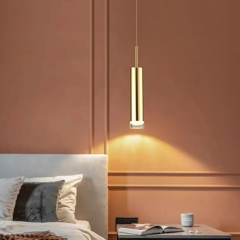 lumière suspendue led moderne minimaliste or blanc gris chambre salonhôtel