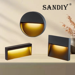 applique murale led étanche ip65 moderne noire lumière jaune orangé extérieur