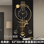 horloge murale moderne abstraite noir or décorative cerf artistique numérique chambre salon