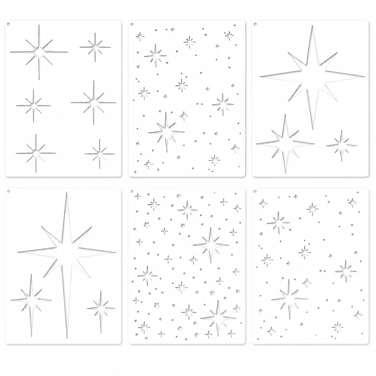 stencils étoiles réutilisables blanc or bleu gris jaune minimaliste moderne adhésif peinture diy mur