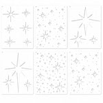 stencils étoiles réutilisables blanc or bleu gris jaune minimaliste moderne adhésif peinture diy mur