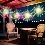 guirlande lumineuse moderne étoiles lumineuses blanc doré multicolore 240 leds fixations oeilletsextérieur decoration noel