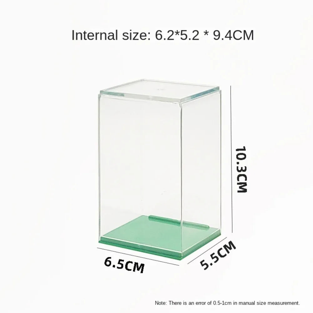 boîtes présentation transparentes moderne fond vert clair surface lisse empilables