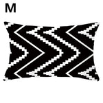 coussins géométriques motifs mandalas modernes polyester noir blanc minimaliste 30x50cm