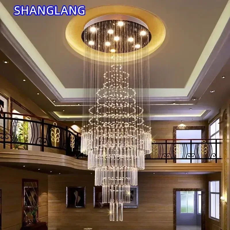 lustre moderne transparent suspendues acier inoxydable led salon grande taille facile certifications multiples