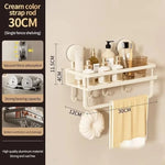 étagère murale perforée moderne adhésif gris miroir porte serviette accessoires rangement salle bain