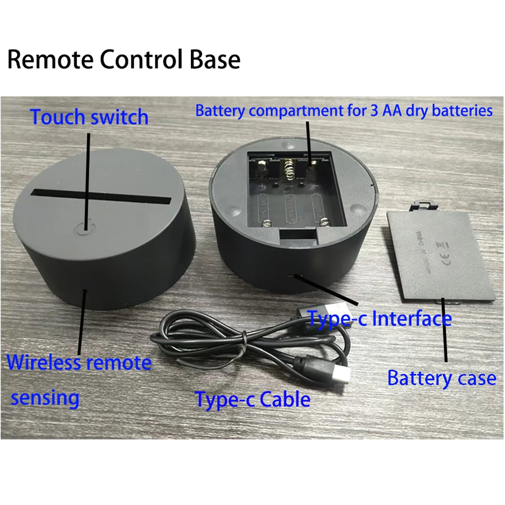 base led noire moderne adhésif cable type télécommande sans fil batteries aa