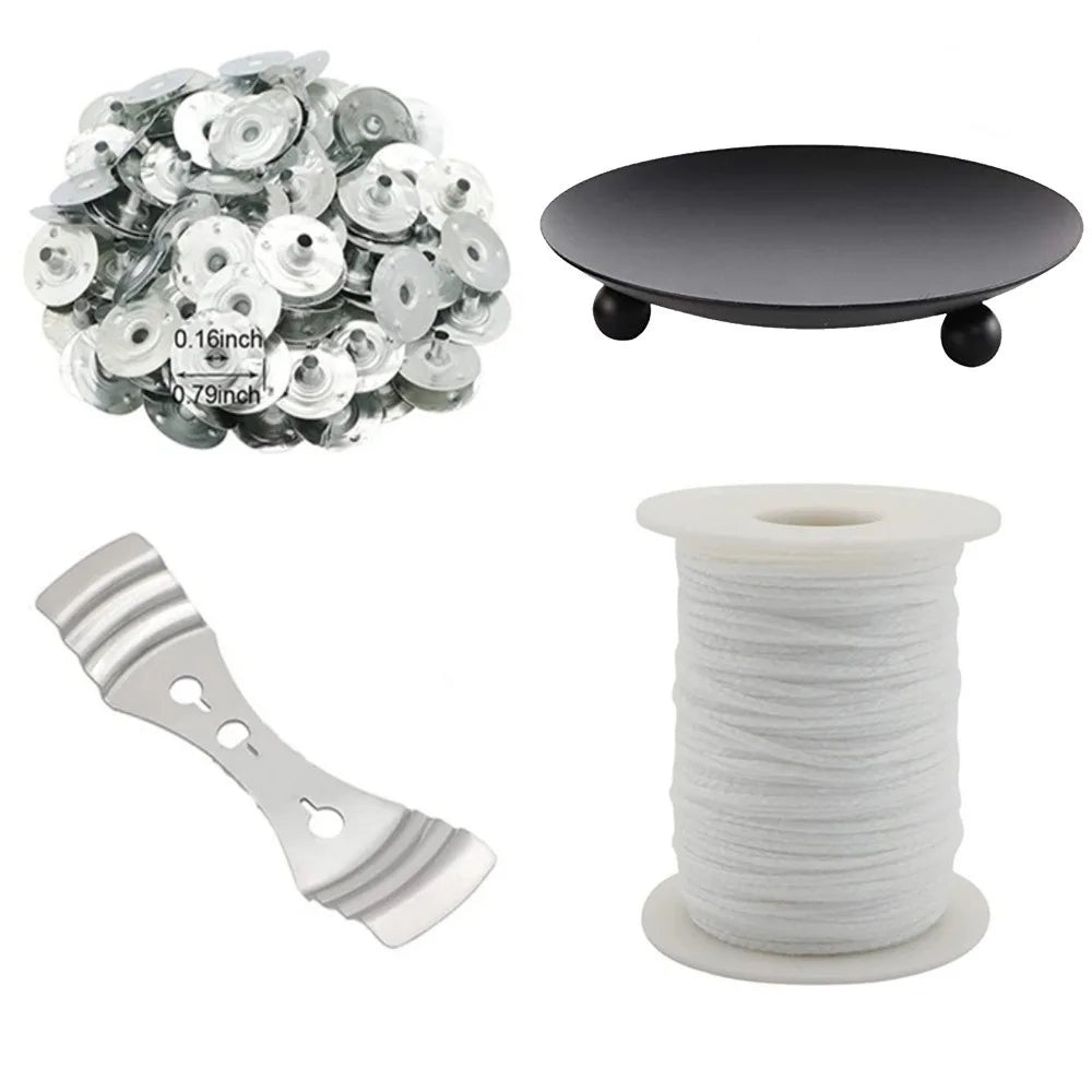 fil coton cire bâtonnets clips métalliques étiquettes bricolage artisanal blanc pratique utilitaire