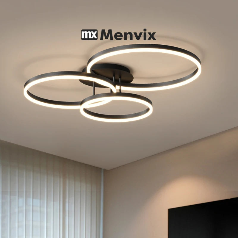 plafonnier led rond moderne luminaires salon chambre blanc noir épuré lumière dimmable