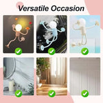lampe led portable veilleuse nuit personnage stylisé bras articulés rose pâle bleu clair moderne