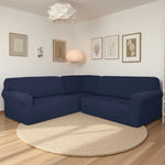 couvre canapé angle bleu marine uni moderne lavable machine 97cm 110cm