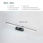 lampe miroir moderne noir blanc doré fixée mur led tricolore 40cm 60cm