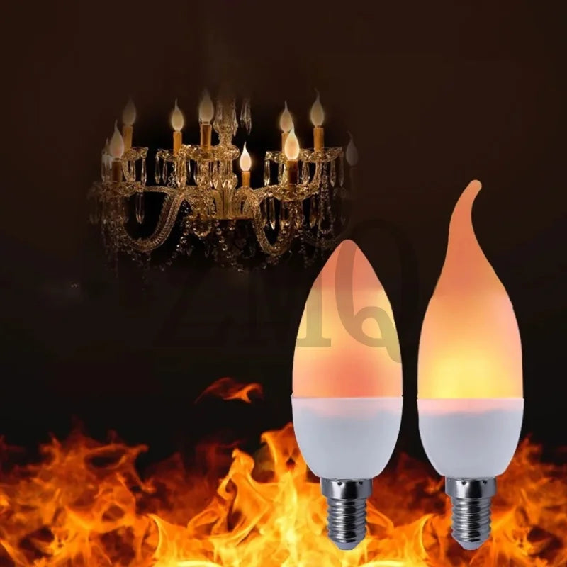 ampoule led effet flamme blanc orange moderne 2835 led base e12