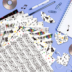papier autocollant notes musicales blanc noir anniversaire mariage halloween scrapbooking cahier ciseaux stylos