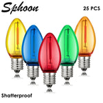 ampoules led c7 multicolore jaune bleu rouge vert orange transparentes modernes ip44 étanche 1w