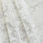 rideau blanc gris transparent broderie florale classique tassel maison polyester