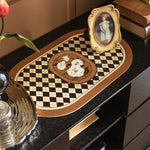 tapis table classique vintage noir blanc marron motif floral roses texte better life résistant