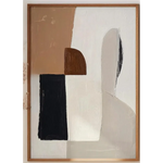 tableau abstrait contemporain toile peinture beige noir blanc marron clair 50x70cm 40x60cm 30x40cm 20x30cm