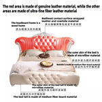 lit blanc rouge tufté cuir véritable classique luxueux chambre master