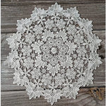 tapis table dentelle blanche moderne motifs floraux transparent round vintage rustic champetre