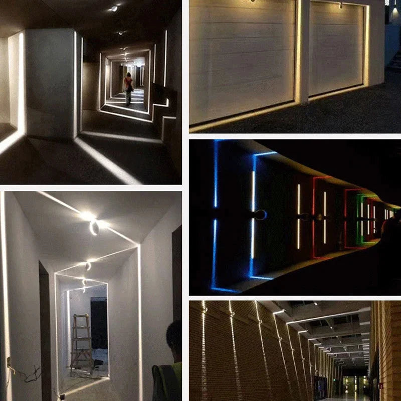 éclairage mural led moderne blanc rose rouge vert bleu jaune orange 360 degrés