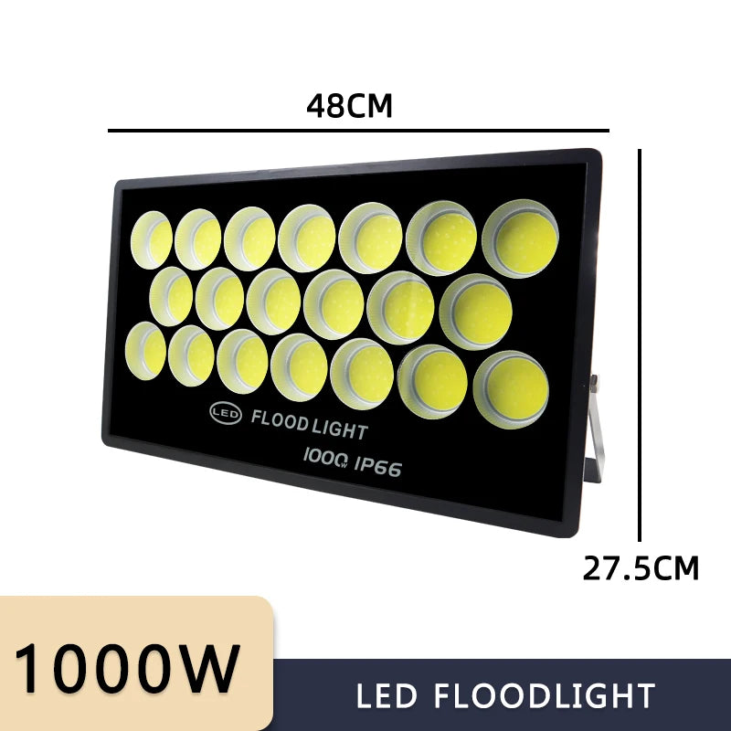 projecteur led ip66 étanche noir grille hexagonale moderne clips fixation 220v 100w 1000w