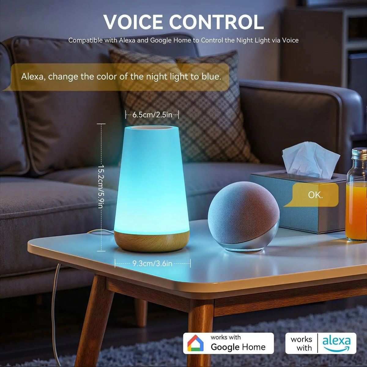 lampe table intelligente rgb wifi rechargeable usb gradient coloré moderne adjustable timing