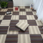 tapis sol modulable multicolore rayures modernes clips fixations extérieur salon chambre