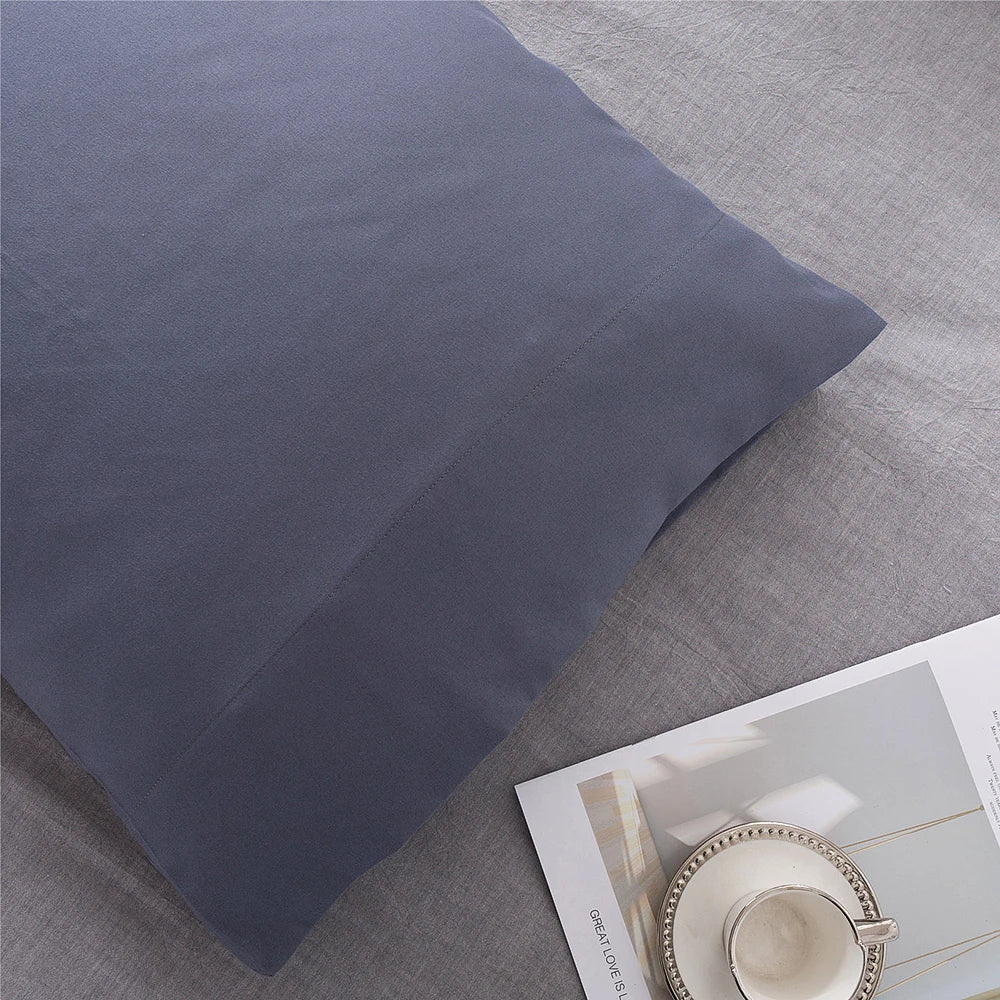 protège oreiller gris uni moderne qualité polyester lit maison simple 20x30inch