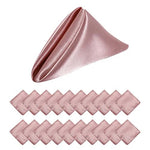 serviettes table rose pâle bleu royal beige clair modernes 12 pièces satinées polyester