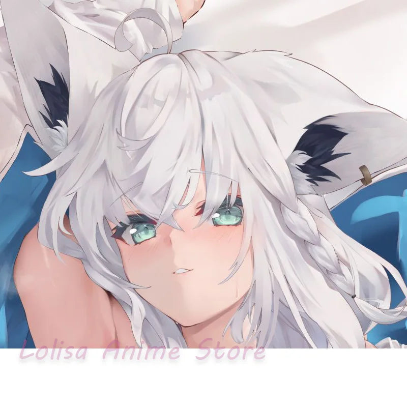 accessoire cheveux anime blanc bleu cheveux longs oreilles chat clips ondulés double face polyester