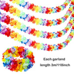 guirlande fleurs artificielles multicolores décoration tropicale hawaïenne anniversaire mariage extérieur maison 3m
