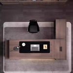 moderne bois marron foncé minimaliste tapis assemblage facile adaptable pdg