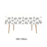 champ football table décor anniversaire enfant motif joueur ballon doré(hexagones) vert noir blanc