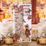 ruban décoratif vintage multicolore fleurs papillons lettres illustré 50mm longueur 2mètres