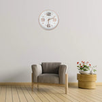 horloge murale moderne chiffres relief aiguilles fines blanc rose doré noir minimaliste