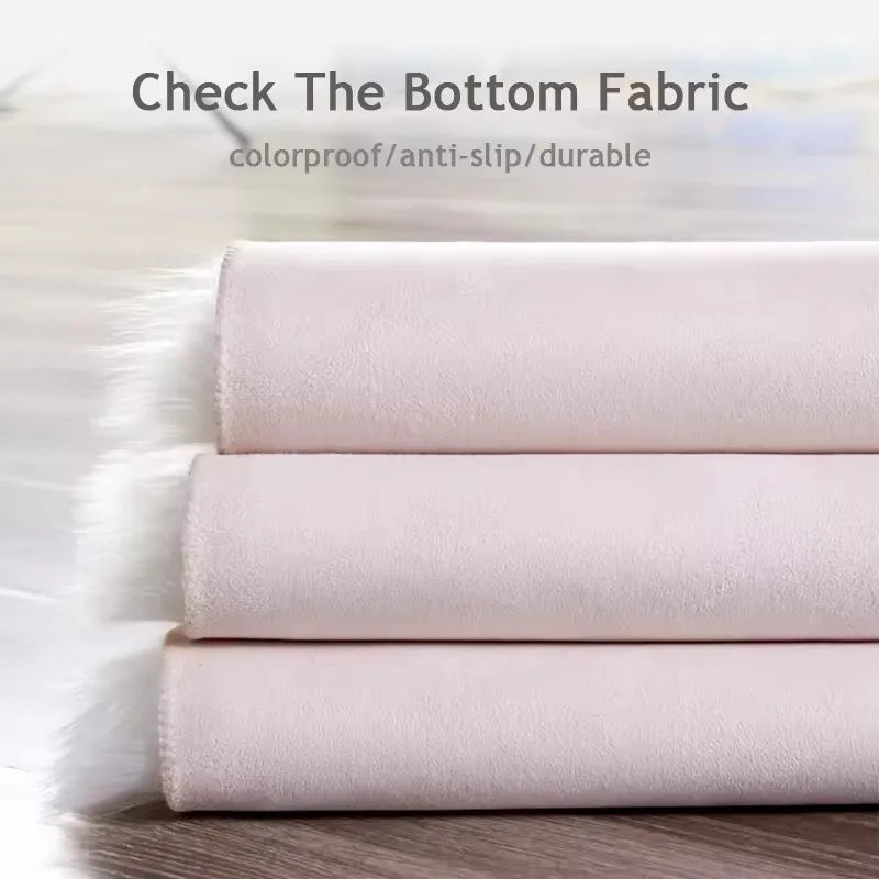 tapis fourrure synthétique blanc rose moderne 30cm 40cm 40cm 50cm 70cm 90cm