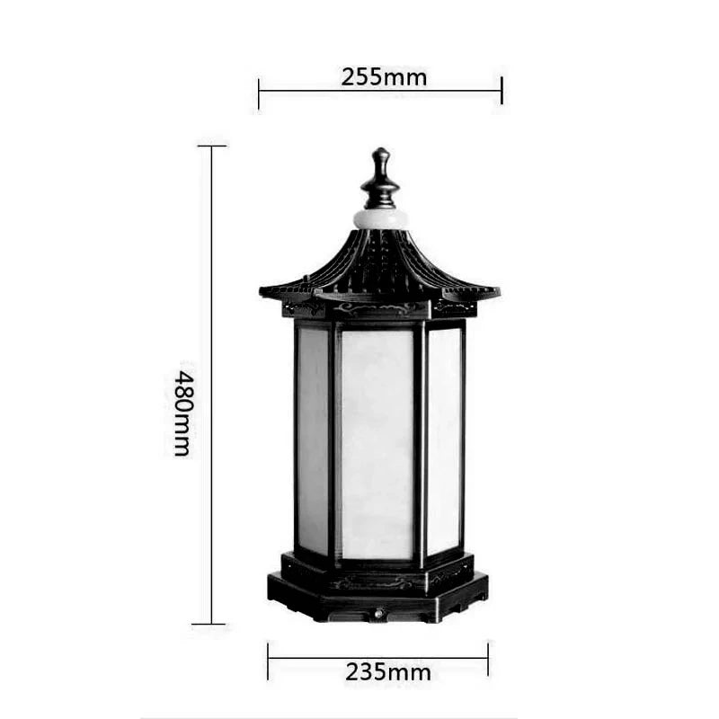 lanterne extérieure or noir classique éclairage public led ip65 étanche moderne
