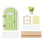 décoration porte miniature souris bois jaune rose verte enfantine adhésif papier lumineux instructions