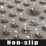 tapis bain antidérapant gris moderne perforations taches blanches opacité suction lavable machine